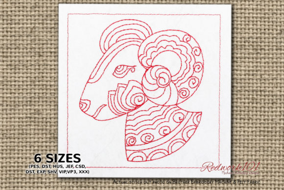 Aries Goat Head Sign Lineart Design Review