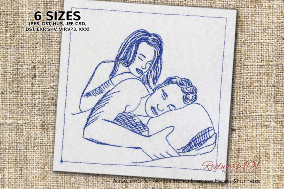 Boy and Girl Snuggle Redwork Review