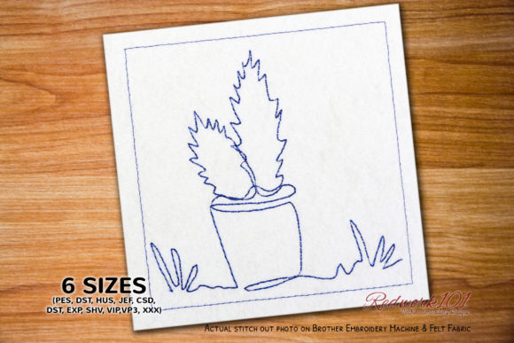 Cactus and Succulent Plants in Pots Embroidery Review