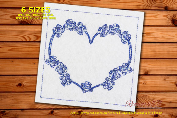 Floral Frame Heart Shape Redwork Review