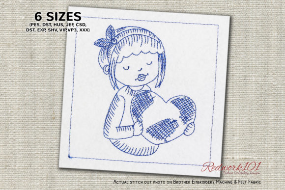 Girl Holding Heart Embroidery Design Review