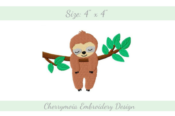 Hanging Sloth Embroidery Design Review