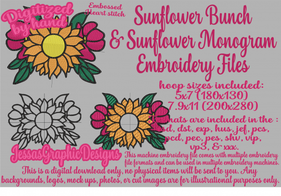 Sunflower Bunch with Monograms Embroidery Review